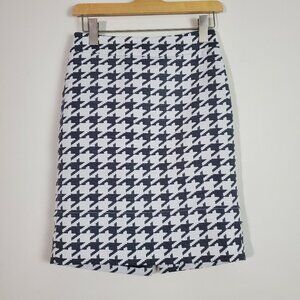 Banana Republic Pencil Skirt 0 Black White Houndstooth Classic Business Casual
